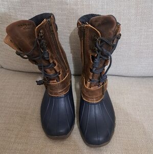 Sperry Brown and Blue Duck Boots
